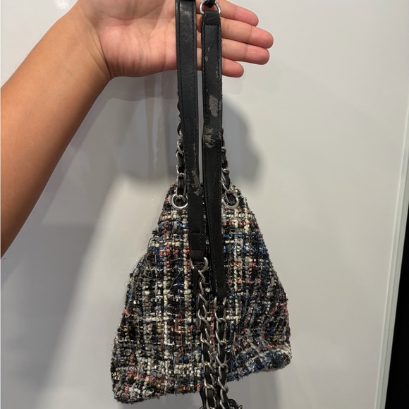 Zara Tweed Mini Drawstring Backpack - Black Multi - Picture 5 of 5